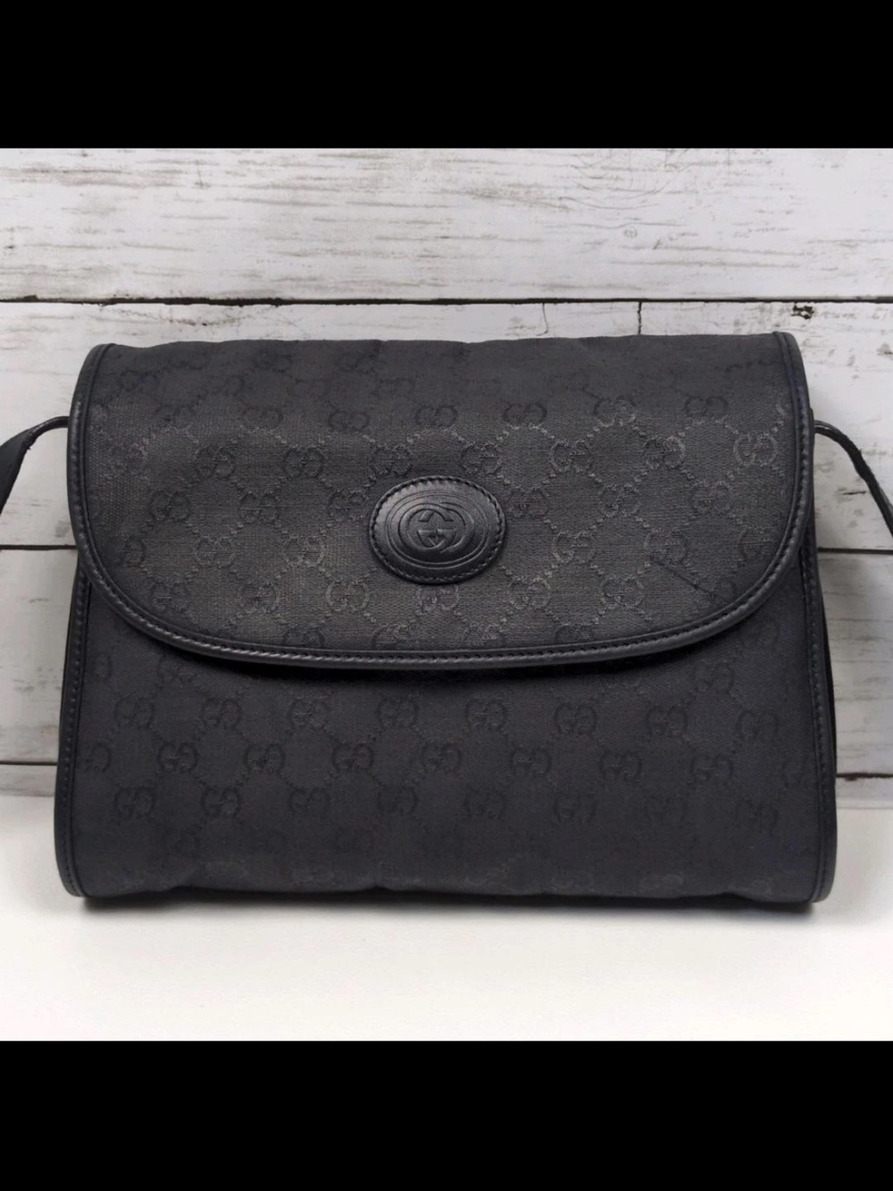 Gucci Black GG Monogram Shoulder Bag